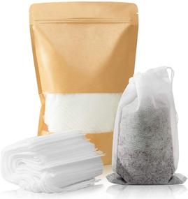 img 4 attached to ☕️ AQUEENLY 120 Pack of No Mess Cold Brew Coffee Filters with Drawstring - Disposable Cold Brew Bags ideal for Iced Coffee Maker, Hot Tea in Mason Jar or Pitcher - Mesh Bags Sized 4"x6