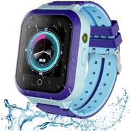 📱 advanced 4g gps smartwatch for kids: waterproof sport watch with camera, wifi, video call, sos, pedometer, and dual watch straps - blue logo