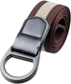 img 2 attached to Squaregarden Webbing Leather Double D Rings Men's Accessories