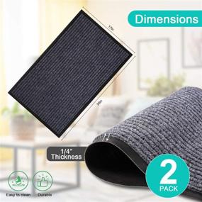 img 3 attached to 🚪 Durable Rubber ZUCI Door Mat 2 Pack - Indoor/Outdoor Non Slip Mats for High Traffic Areas