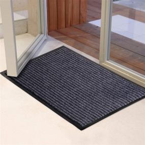 img 1 attached to 🚪 Durable Rubber ZUCI Door Mat 2 Pack - Indoor/Outdoor Non Slip Mats for High Traffic Areas