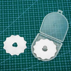 img 1 attached to 🔪 High-Performance 45 mm Perforating Rotary Replacement Blades with Plastic Box - Ideal for Crochet, Crafting, Sewing, Leather, Paper, and Cardstock