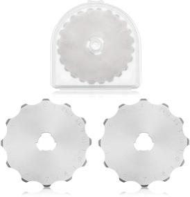 img 4 attached to 🔪 High-Performance 45 mm Perforating Rotary Replacement Blades with Plastic Box - Ideal for Crochet, Crafting, Sewing, Leather, Paper, and Cardstock