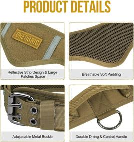 img 2 attached to 🐾 OneTigris Tactical Dog Collar: Military-Grade, Heavy-Duty Adjustable Collar with Control Handle for Effective Dog Training