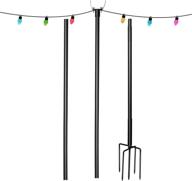 🌞 9ft outdoor delrainy string light pole stand - sturdy support for led hanging solar bulbs in house garden patio wedding cafe party - 1pcs логотип