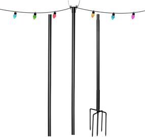 img 4 attached to 🌞 9FT Outdoor Delrainy String Light Pole Stand - Sturdy Support for LED Hanging Solar Bulbs in House Garden Patio Wedding Cafe Party - 1PCS