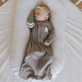 img 1 attached to 🌟 Babysoy Long Sleeve Star Sleep Sack Wearable Blanket (Sunny-Thunder, Size 12-18 Months)