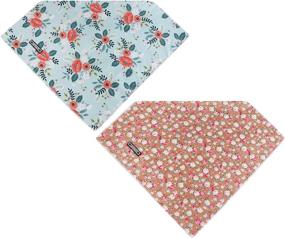 img 3 attached to 🐶 LoyalSunnypet 2PCS Dog Bandanas – Washable Cotton Printing Pet Kerchief, Scarfs for Small Medium Large Dogs and Cats