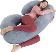 🤰 wndy's dream pregnancy pillow: c shaped full body maternity pillow for pregnant women - 57 inches with removable washable velvet cover in grey logo