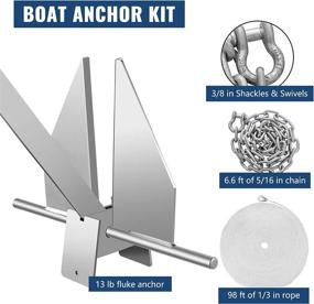 img 3 attached to ⚓️ VEVOR Boat Anchor Kit 13 lb Fluke Style Anchor with Rope, Shackles, and Chain – Ideal Marine Anchor for Mooring on The Beach and Boats from 20'-32'