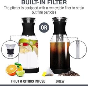 img 2 attached to ☕️ Eparé Glass Pitcher with Lid - 1.7 L Large Cold Brew Coffee Maker & Iced Tea Fruit Infuser - Infused Iced Coffee & Coldbrew Filter