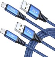 lisen mfi certified iphone charger 2-pack 6ft | nylon braided lightning cable | fast charging cord for iphone 13 mini/12/11/pro max/xr/xs max/x/8/7/6 plus/se ipad - 2.4a logo
