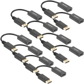 img 4 attached to 🔌 Кабель адаптера DisplayPort к HDMI от Anbear (мужской к разъему женского типа, комплект из 10 штук) для компьютеров и ноутбуков с DisplayPort - подключение к дисплеям HDMI.