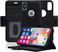 📱 navor detachable magnetic wallet case: ultimate rfid protection | iphone xs/x compatible [vajio series, black] logo