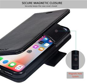 img 1 attached to 📱 Navor Detachable Magnetic Wallet Case: Ultimate RFID Protection | iPhone Xs/X Compatible [Vajio Series, Black]