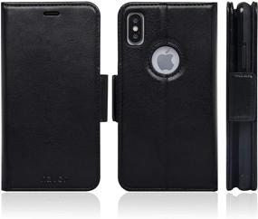 img 3 attached to 📱 Navor Detachable Magnetic Wallet Case: Ultimate RFID Protection | iPhone Xs/X Compatible [Vajio Series, Black]