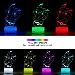 img 3 attached to Enhance Your Room with 3D Pi-Kachu Toys Night Light: 16 Color Changing Decor Lamp with Remote Control — Perfect Christmas Gifts for Kids, Boys, and Girls!