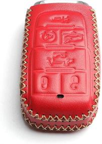 img 3 attached to WFMJ Leather For Dodge RAM 1500 2019 2020 2021 2022 Remote 6 Buttons Key Fob Case Keychain Cover Chain (Red)