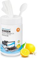pre-moistened electronics wipes for screens - clean computer monitors, eyeglasses, tablets, camera lenses, laptops, phones, tvs, lcds logo