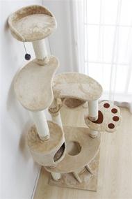 img 2 attached to 🐱 IRIS USA Kitty Paws Playground Cat Tree Condo - White, 5-Tier, Model 350020