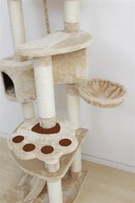 img 1 attached to 🐱 IRIS USA Kitty Paws Playground Cat Tree Condo - White, 5-Tier, Model 350020