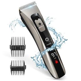 img 4 attached to Cordless Ceramic Blade Mens Hair Clippers Trimmer Kit - Quiet & Rechargeable Hair Cutting Grooming Tool for Men, Kids, Baby, Barber