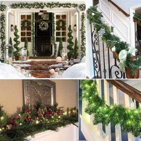 img 3 attached to 🎄 Dazzling 60Feet Christmas Garland: 3 Strands Artificial Pine Soft Greenery for Holiday Wedding Party, Stairs, Fireplaces - Outdoor/Indoor Décor