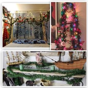 img 1 attached to 🎄 Dazzling 60Feet Christmas Garland: 3 Strands Artificial Pine Soft Greenery for Holiday Wedding Party, Stairs, Fireplaces - Outdoor/Indoor Décor