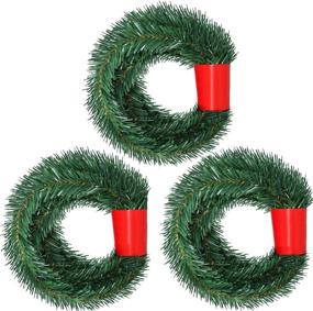 img 4 attached to 🎄 Dazzling 60Feet Christmas Garland: 3 Strands Artificial Pine Soft Greenery for Holiday Wedding Party, Stairs, Fireplaces - Outdoor/Indoor Décor