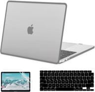 g jgoo macbook air 13 inch case 2021-2018 release: clear hard shell case + keyboard cover + screen protector | compatible with m1 a2337 a2179 a1932 & touch id logo