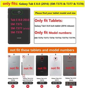 img 3 attached to 📱 UUcovers T377 Tablet Case for Samsung Galaxy Tab E 8.0 Inch 2016 Model (SM-T377A/T377V/T377P/T375/T378) - PU Leather Folio Stand Wallet Soft TPU Back Shockproof Cover with Card Pocket, Pear Flower Pattern in Blue