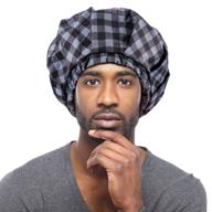 💦 kenllas gray large waterproof shower cap for men - reusable adjustable bath cap for dreadlock braids curly hair: ultimate protection logo