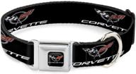 🐶 buckle-down corvette c5 logo dog collar with seatbelt buckle: adjustable sizes for small, medium & large dogs логотип