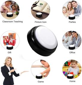 img 1 attached to 🔘 Cover Talking Button: Record & Playback Your Own Message 30 Sec Custom Recordable Set of 2 (2pcs/White+Black)