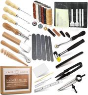 🧵 complete leather working tools and supplies craft kits for diy sewing - perfect leather starter kit with prong punch, awl, templates, wax ropes, and more! logo