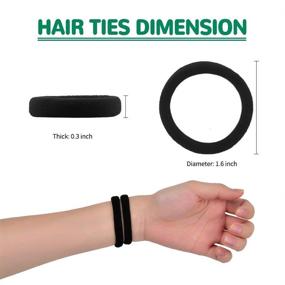 img 1 attached to 💇 IKOCO 50Pcs Black Hair Ties for Women & Men - Cotton Seamless Fabric, No Crease Damage, Ponytail Holder