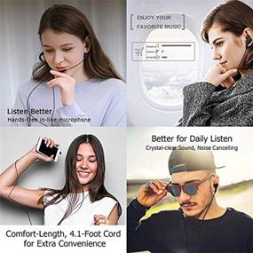 img 1 attached to 🎧 Black USB C Headphones - Type C Earphones with Noise Cancelling, Microphone, Volume Control - Stereo Bass Gym Sports Headset for Google Pixel 2/3/XL, Xiaomi & More