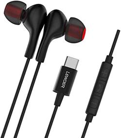 img 4 attached to 🎧 Black USB C Headphones - Type C Earphones with Noise Cancelling, Microphone, Volume Control - Stereo Bass Gym Sports Headset for Google Pixel 2/3/XL, Xiaomi & More