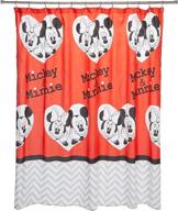 ❤️ disney mickey mouse/minnie mouse luv you more fabric shower curtain - 70"x 72" - kids bathroom décor logo