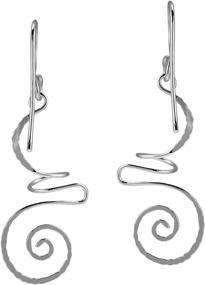 img 2 attached to 💫 Exquisite .925 Sterling Silver Dangle Earrings with Intricate Abstract Swirl Design