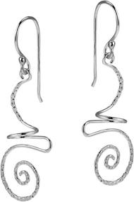 img 3 attached to 💫 Exquisite .925 Sterling Silver Dangle Earrings with Intricate Abstract Swirl Design