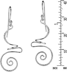 img 1 attached to 💫 Exquisite .925 Sterling Silver Dangle Earrings with Intricate Abstract Swirl Design