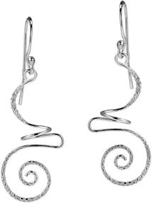 img 4 attached to 💫 Exquisite .925 Sterling Silver Dangle Earrings with Intricate Abstract Swirl Design