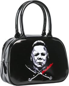 img 1 attached to Halloween 2 Cross Knives Michael Myers Crossbody Handbag for Women - Stylish Purse with Top Handle and Bowler Bag Design