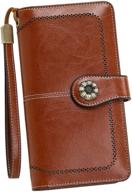 👜 premium genuine leather wristlet organizer: stylish women's handbags & wallets for wristlets logo