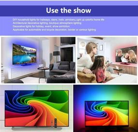 img 2 attached to 🌈 USB LED Strip Lights 6.56ft Backlight Kit with Remote for 40-60in HDTV, 16 Color 5050 Bias Lighting, Compatible with 40-60" TVs