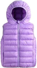 img 4 attached to ELIKIDSTO Lightweight Packable Hooded Warm Down Cotton Vest - Boys and Girls (2-10 Years): Ultimate Child's Outerwear for All Seasons