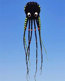 img 4 attached to 🪁 APZ Sky Visitor 3D-26ft: Ultra Large and Fun Octopus Foil Kite with Handle and Line, Ideal for Beach Park Outdoor Fun (Black)