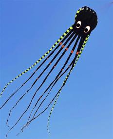 img 3 attached to 🪁 APZ Sky Visitor 3D-26ft: Ultra Large and Fun Octopus Foil Kite with Handle and Line, Ideal for Beach Park Outdoor Fun (Black)