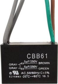 img 3 attached to HQRP UL Listed Ceiling Fan Capacitor CBB61 5uf+5uf 4-Wire + 3-Speed Fan Switch Kit